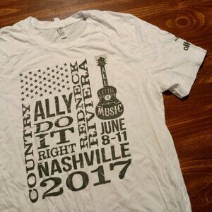 CMA FEST REDNECK RIVIERA T-SHIRT - Large // 2017 Nashville Music Festival Rich